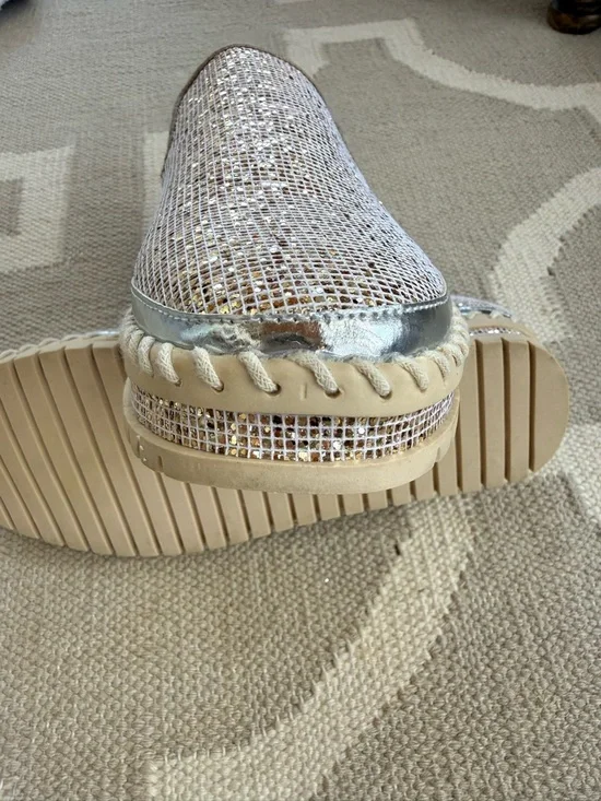 Glitter Platform Slip-On Loafers in Gold - Picture 6 of 6